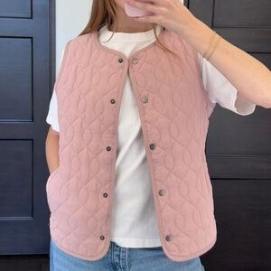 Pink Small Quilted Button Up Vest Top
